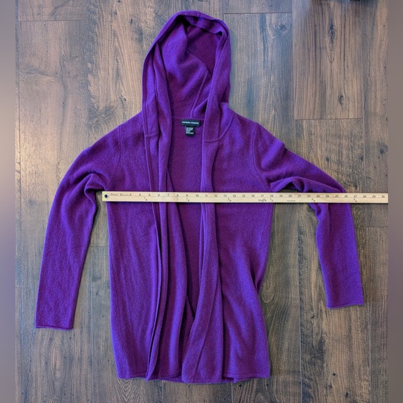 Cashmere Cashmere Women’s Hooded Cashmere Cardigan Purple Size Medium - Picture 8 of 9